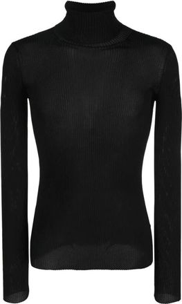 Off-white Zwarte Logo Coltrui Sweater Polyester Itali&euml; - Heren - Coltruien - Zwart - XL - Polyester - Truien & Vesten