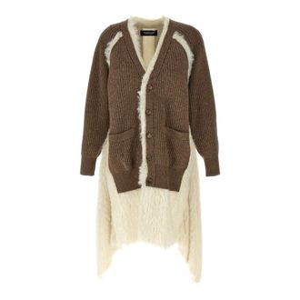 Undercover Cardigans, female, Brown, M, Two-Material Cardigan