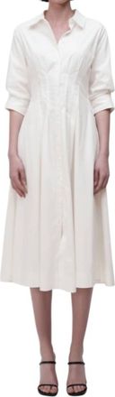 Jonathan Simkhai Jazz Pintuck Midi Dress In Sand