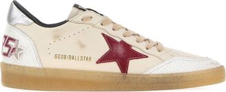 Golden Goose BALL-STAR LEATHER SNEAKERS WITH CRAQUEL&Eacute; INSERTS - Golden Goose Deluxe Brand - Man