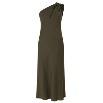 Max Mara Midi Dresses, female, Green, Size: XS One-shoulder Midi Dress