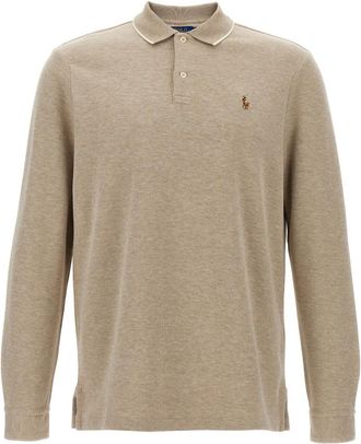 Ralph Lauren Beige Fleece cotton polo shirt