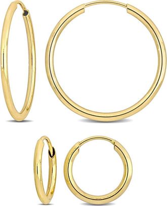 Delmar Set of 2 14K Gold Hoop Earrings at Nordstrom Rack