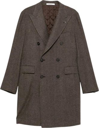 Tagliatore Cappotto Doppio Petto in Lana - - Coats - Uomo - Marrone - 2XL