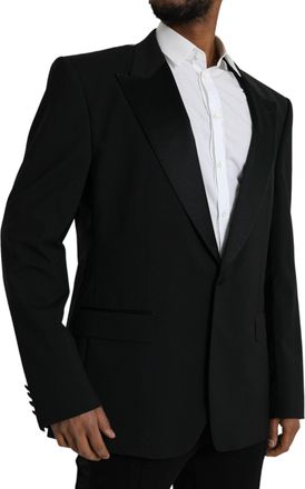 Dolce & Gabbana Mens Black Sicilia Single Breasted Coat Blazer Clothing