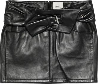 Isabel Marant Rok - Dames - Leren & Su&egrave;de rokken - Zwart - XS - Leer - Rokken