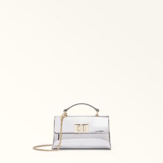 Furla 1927 Borsa Mini Color Silver Argento Tessuto A Specchio Donna