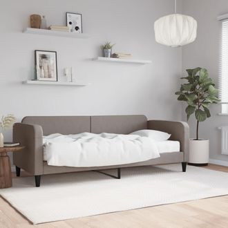 vidaXL Vidaxl - Sof&aacute; Cama Con Colch&oacute;n Tela Gris Taupe 80x200 Cm