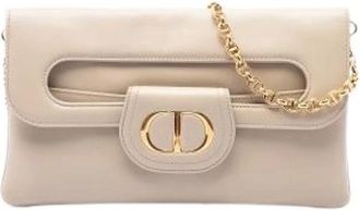 Dior Pre-owned Double - Dames - Vintage Clutch - Beige - ONE Size - Leer - Vintage