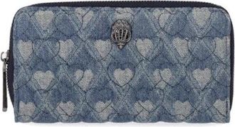 Kurt Geiger Kensington Wallet - Dames - Portefeuilles - Blauw - ONE Size - Katoen - Accessoires