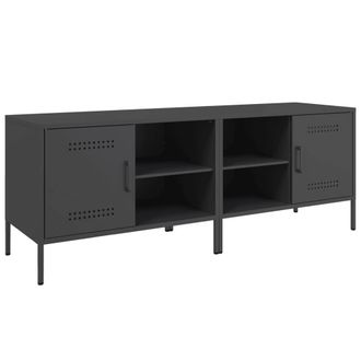 Berkfield Home TV Cabinets 2 pcs Black 68x39x50.5 cm Steel in Charcoal