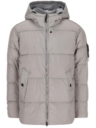 Stone Island Quilted Hooded Padded Grey Jacket