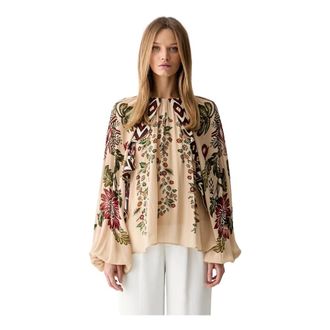 Farm Rio Farm Rio, Overhemden, Dames, Veelkleurig, L, Gevouwen Viscose Blouse