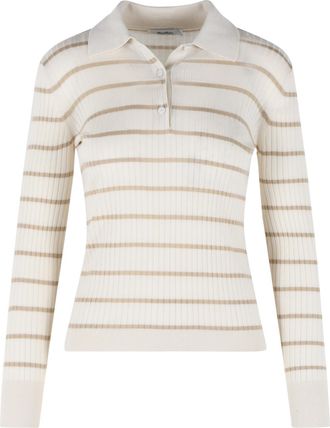 Max Mara Gitano Jersey De Cachemira Y Seda Marfil