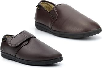 Generic Mens Fleece Lined Slippers Size 7 Comfort Slippers Size 12 Carpet Slipper Mens Touch Fastening Slipper Slip On Comfort Fleece Lined Touch Fastening Si