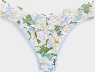 Hanky Panky Womens Printed stretch lace thong Nylon