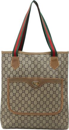 Gucci Beige Multi-Color Pvc Leather Handbag Tote Bag (Pre-Owned)