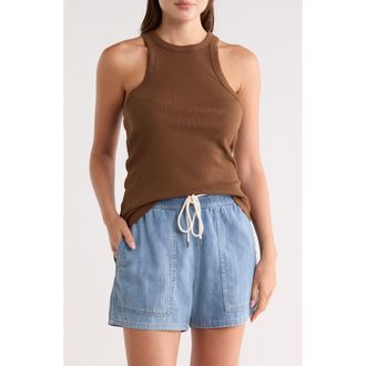 James Perse Ribbed Knit Tank in Gingerbread at Nordstrom Rack, Size 3