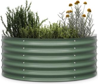 Blumfeldt Blumfeldt High Grow Half Circle - Aiuola rialzata da 105 x 43 x 60 cm, in lamiera dacciaio ondulata, facile da montare, resistente alla ruggine e al