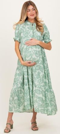 Pinkblush Paisley Print Tiered Midi Dress in Light Olive at Nordstrom, Size Medium