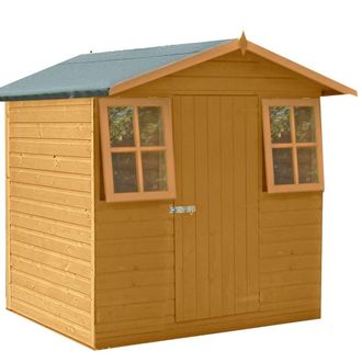 Shires Casita Single Door Tongue & Groove Garden Shed Workshop 7x7 ft in Brown