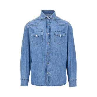 Brunello Cucinelli Cotton denim shirt Man XL