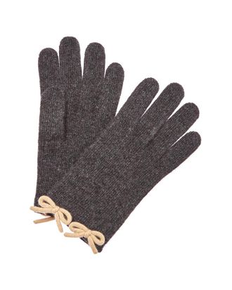 Portolano Cashmere Blend Gloves with Contrasting Color Bows