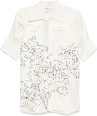 Love Birds Taffeta shirt - White