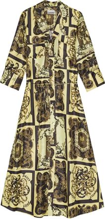 Ganni Abito lungo con stampa - Giallo