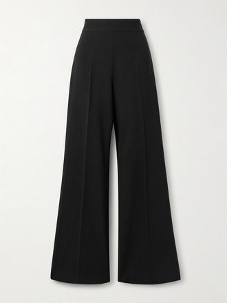 Carolina Herrera Pantaloni A Gamba Larga In Misto Lana Diane - Nero