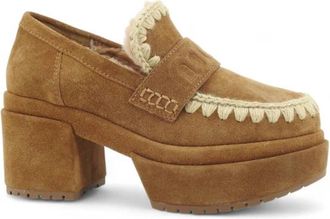 Mou Platform Loafer Su&egrave;de - Dames - Pumps - Bruin - 40 EU - Su&egrave;de - Schoenen