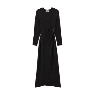 BA&SH Bamaya Gebreide Jurk - Dames - Jurken - Grijs - Maat: S Wol