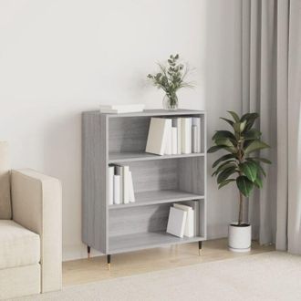 vidaXL Bookcase Grey Sonoma 69.5x32.5x90 cm Engineered Wood vidaXL