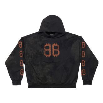 Balenciaga Crypto Hoodie Medium Fit Black Faded 742603TOVN71055