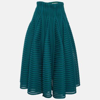 Maje Green Mesh Julien Mini Skirt S