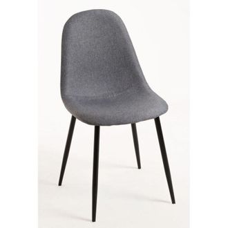 Regalos Miguel Sillas Comedor - Silla Black Teok Tela - Gris Oscuro