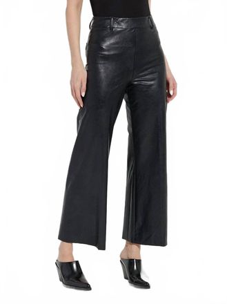Lyss&eacute; Hi Waist Vegan Leather Wide Leg Pant In Kohl Black