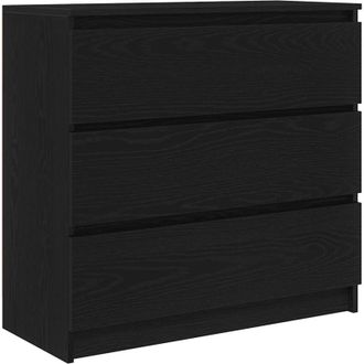 vidaXL Sideboard Black Oak 80x35x76 cm Engineered Wood Vidaxl