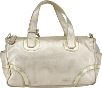 Loewe Vintage Handbag Leather Gold Leather Handbag (Pre-Owned)