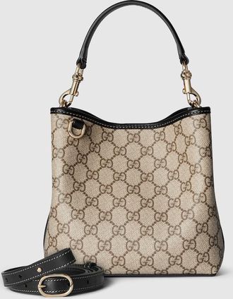 Gucci GG Emblem Small Bucket Bag, Beige, GG Canvas