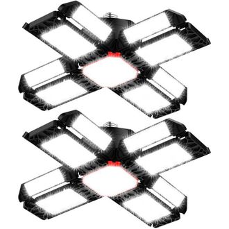 OEM L&aacute;mpara De Techo Led Regulable Para Taller - 2 Unidades, 12 Paneles Regulables, Compatible Con Bombillas E26/e27, Ideal Para Garajes, S&oacute;tanos Y Tienda