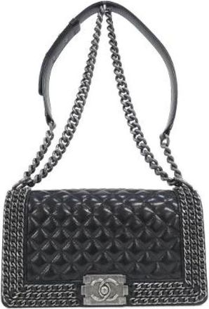 Chanel Pre-owned Boy Calf Shoulder Bag - Dames - Vintage Schoudertas - Zwart - ONE Size - Vintage
