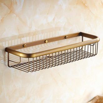 OEM Estante De Ducha De Lat&oacute;n Inoxidable (45 Cm), Tornillos Ocultos, Montaje En Pared, Para Uso En Ba&ntilde;o/cocina, Acabado Bronce
