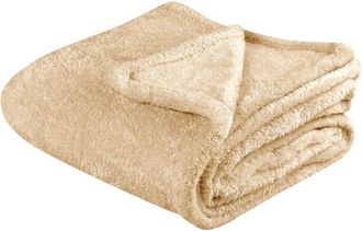 Beliani Manta De Poli&eacute;ster Beige Arena 125 X 150 Cm Oso Peluche Accesorio Namdu
