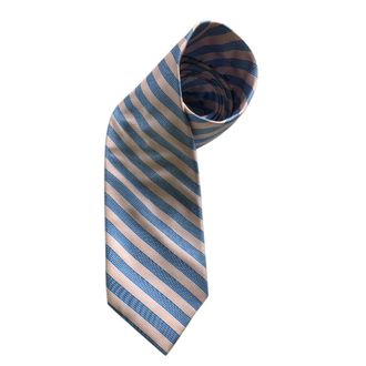 Pal Zileri Blue & Pink Silk Striped Tie