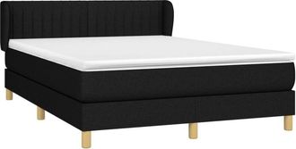vidaXL Vidaxl - Cama Box Spring Con Colch&oacute;n Tela Negro 140x190 Cm