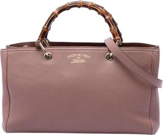 Gucci Pre-owned Bamboo Shopper Satchel - Dames - Vintage Handtas - Roze - ONE Size - Leer - Vintage