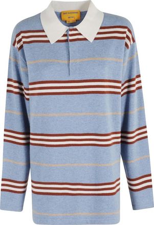 Guest In Residence Gestreepte Rugbytrui Zwart Lange Mouw - Dames - Polos - Blauw - M - Tops