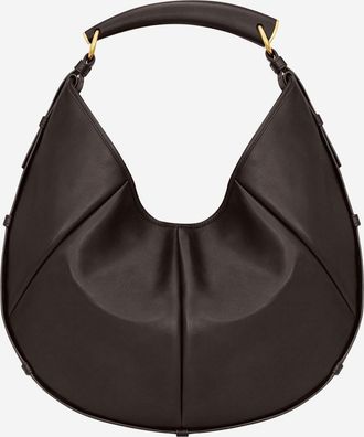 Saint Laurent Womens Shoulder Bag Mombasa Dark Brown Leather