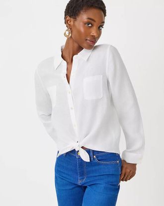 Lilly Pulitzer Sea View Linen Button Down Shirt